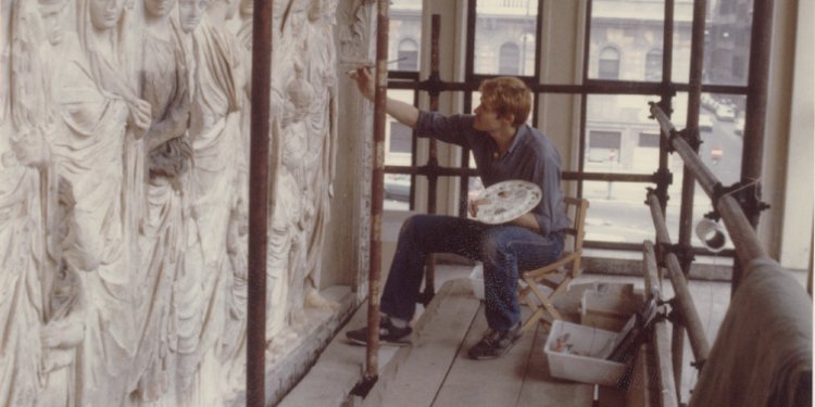 Prof. John Pollini working with the Augustan Ara Pacis