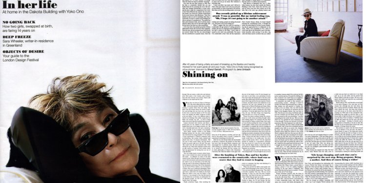 Yoko Ono - In Her Life / Shining On (Telegraph Magazine 19 Sept 2009